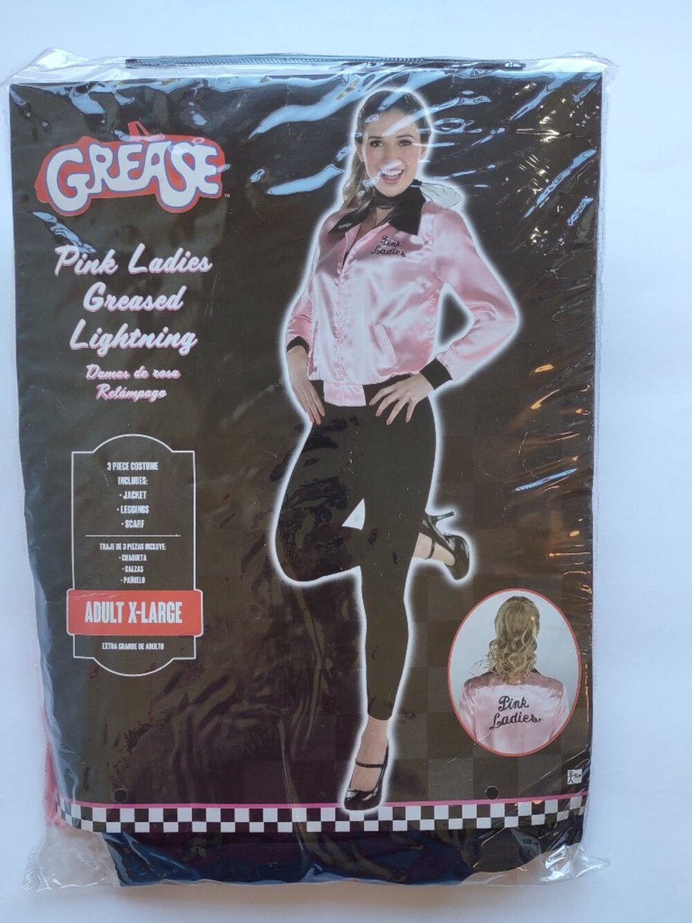 Grease 'Pink Ladies' Halloween Costume Size XLarge - 3 Pieces NWT Adult Costume